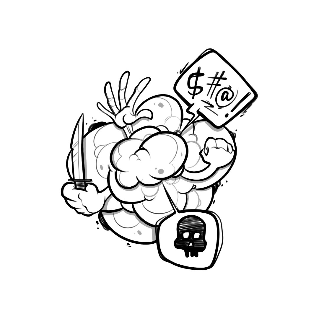 Cartoon style cloud of a fight
